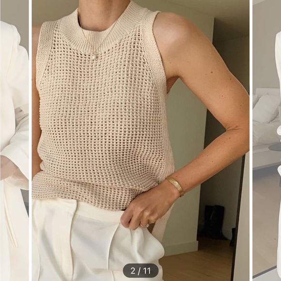 Beige Knit sweater tank top - Picture 2 of 12